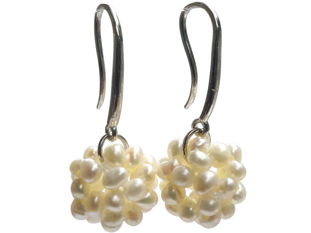 Freshwater Pearl Fine Cluster Earrings