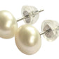 Freshwater pearl stud earrings on snug butterflies