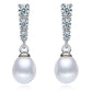 Ornate Freshwater Pearl Drop Stud Earrings With Cubic Zirconia