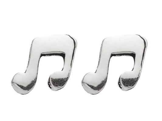 Sterling Silver Musical Notes Stud Earrings 5mm