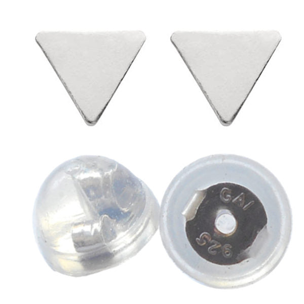 Sterling Silver Triangle Stud Earrings 4mm