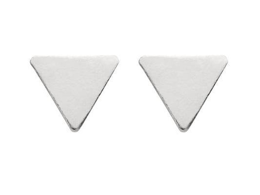 Sterling Silver Triangle Stud Earrings 4mm